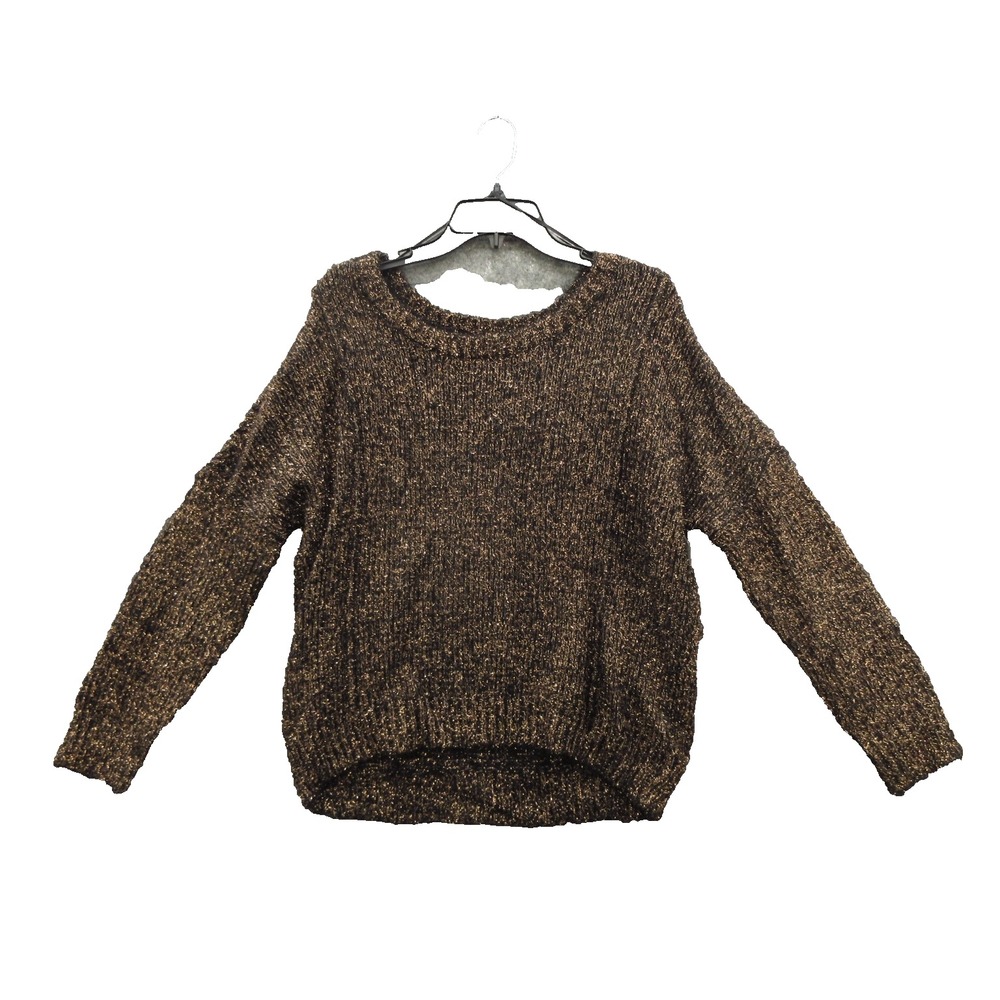 Jennifer Lopez Sweater Womens Size Large Scoop Neck Long Sleeve Metallic New